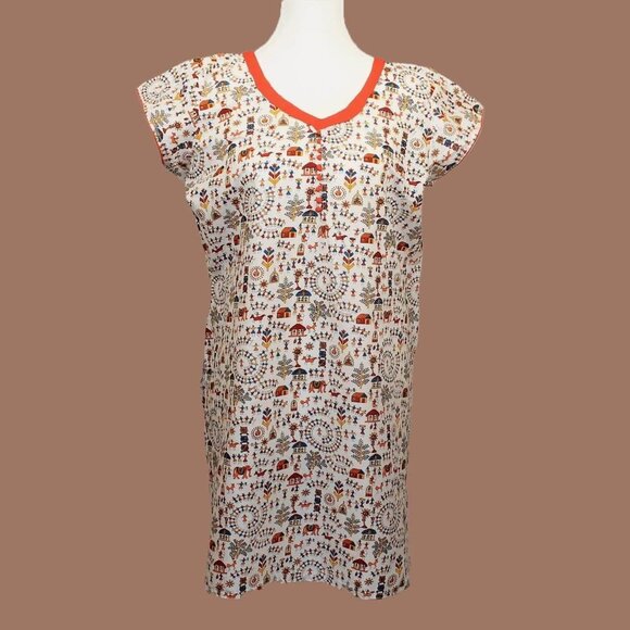 White Printed Cotton Kurta for Everyday Wear | Muvvas Boutique - Picture 7 of 9